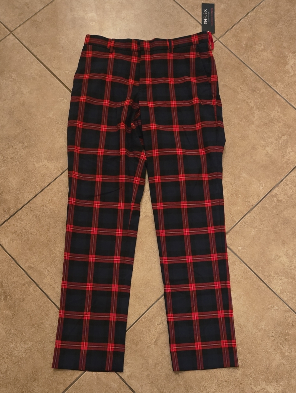 Tommy Hilfiger Red & Black Plaid Men’s Dress Pants 30x30
